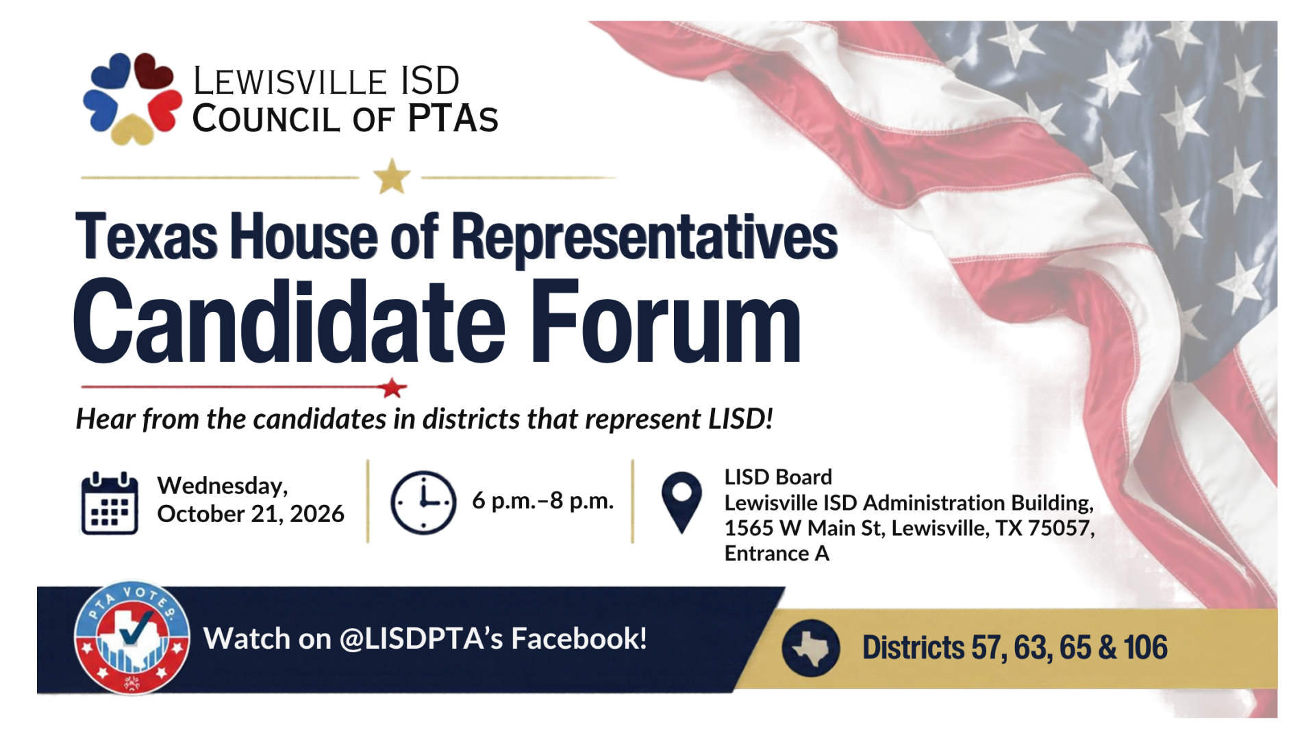 2026 Candidate Forum Banner Graphic October 21, 2026